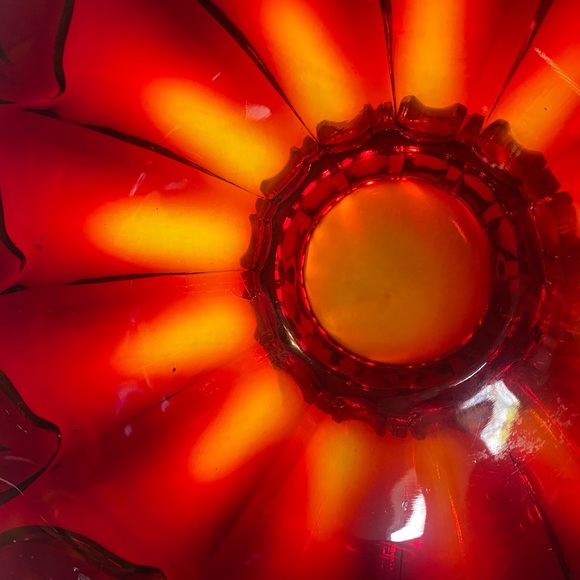 STUNNING VTG Indiana Amberina Tiara Glass Sunset Pedestal Bowl - Picture 2 of 8